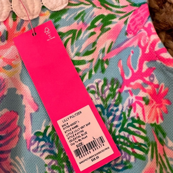 Lilly Pulitzer Girls Little Lilly Knit Shift “Cay to my heart” Size large (8-10) - Picture 4 of 4